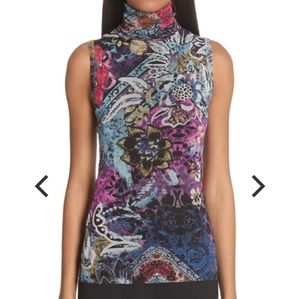 Italian sleeveless turtleneck top